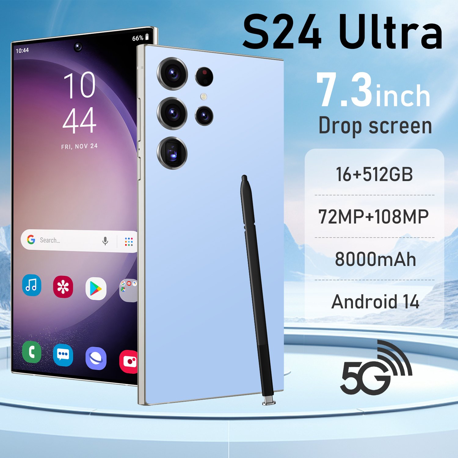 best selling original new S24 Ultra smartphone Android 13 200MP rear camera 16+1TB running memory dual SIM card 4G smart phone